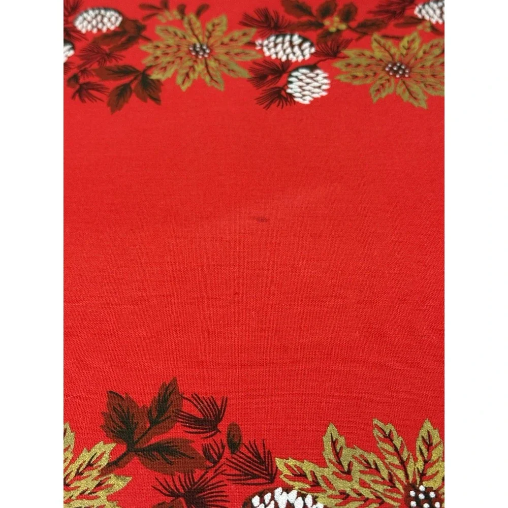 Fallani & Cohn Poinsettia & Pine Christmas Cloth‎ Placemats Reversible VTG Set 4